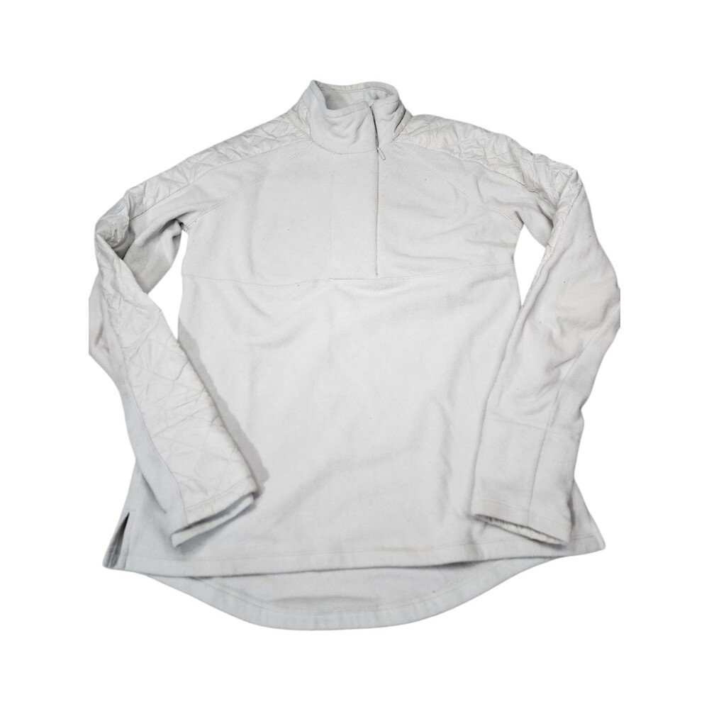 Athleta Size M Medium Quarter Zip Sweater Jacket‎ Quilted Fleece Pullover White